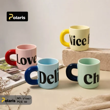 ماگ ساده دسته رنگی کد YT067 برند پلاریس