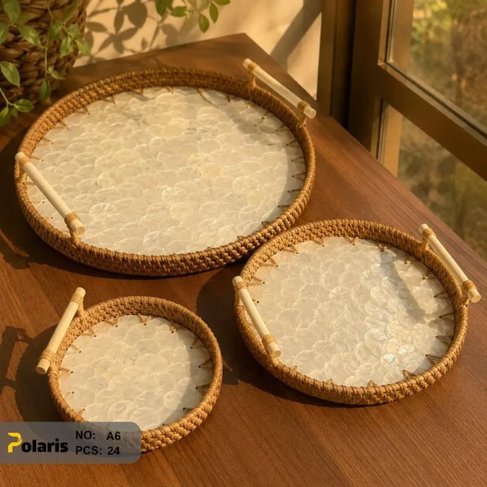 سینی حصیری و صدفی کد A4 پلاریس - Polaris - تصویر 2